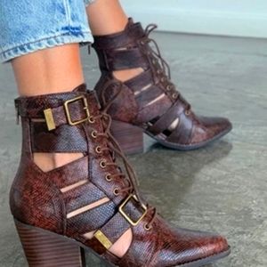 Coconut by matisse getty snake print bootie